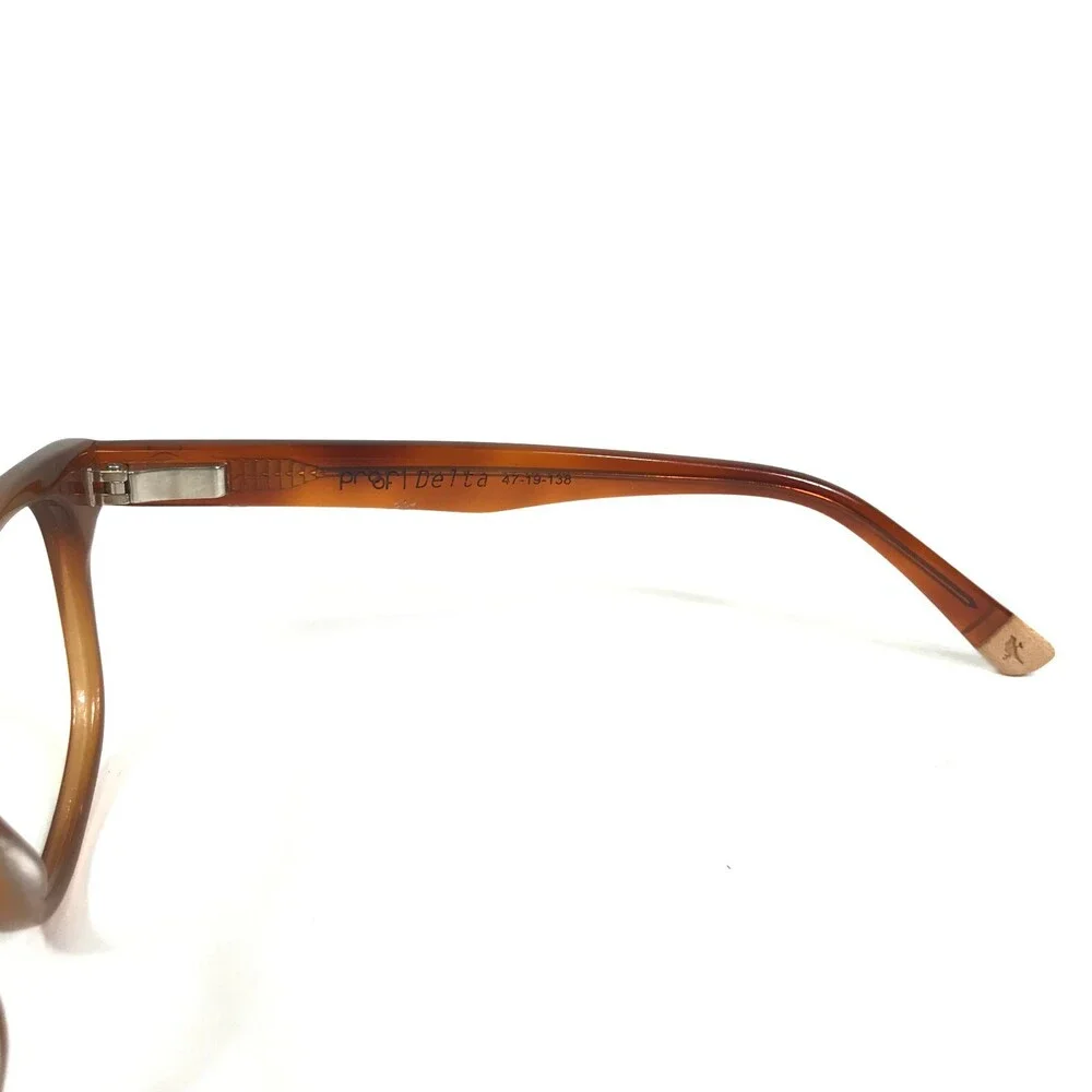 Proof Eyeglasses Frames Delta Clear Brown Square Horn Rim 47-19-138